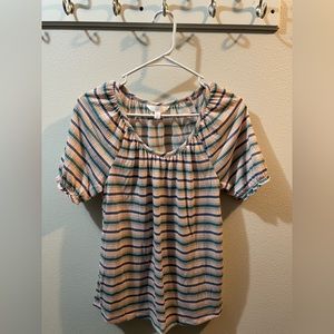 Lauren Conrad XS Pink Striped Blouse